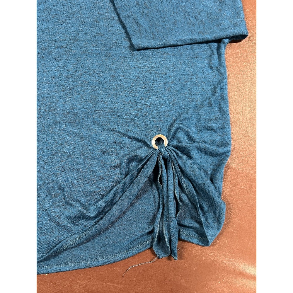 Espresso Womens Size XL Polyester‎ Blouse Teal Ruching On Sides 3/4 Sleeve - Picture 4 of 6